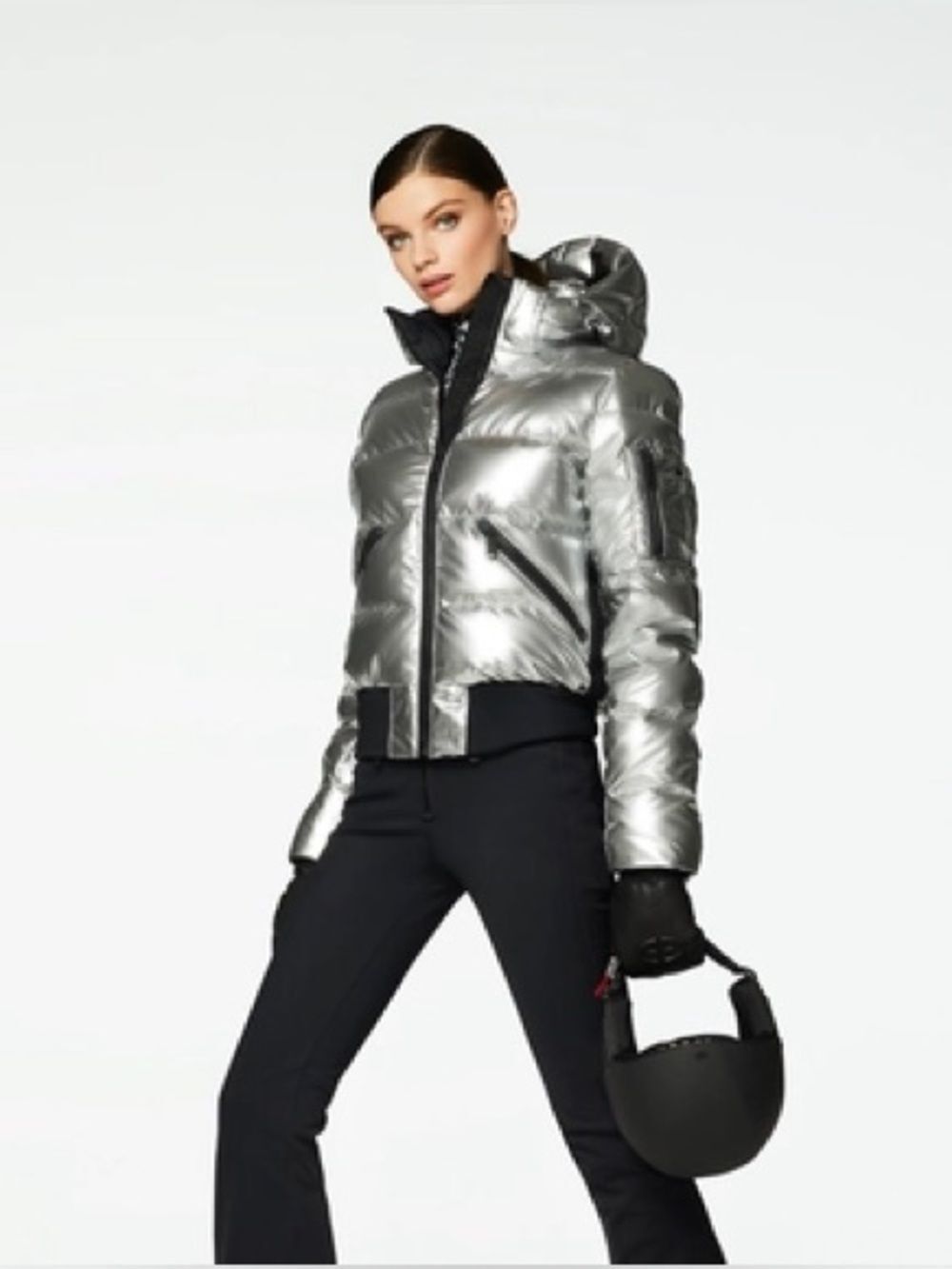 Goldbergh Bombardino Boulder Auro Jacket Silver Metallic Ski Jacket US 4 Grey